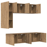 TV Wall Unit Wall-mounted 5 pcs Artisan Oak Engineered Wood 3402771