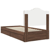 Storage Bed with Drawer Brown Oak 90 x 190 cm Engineered Wood 3413554