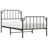 Metal Bed Frame without Mattress with Footboard Black 100x200cm 373900