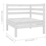 ZNTS 6 Piece Garden Lounge Set Solid Pinewood White 3082723