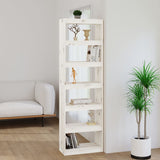 Book Cabinet/Room Divider White 60x30x199.5 cm Solid Wood Pine 808179