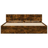 Bed Frame without Mattress Smoked Oak 160x200 cm 3207473