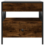 Coffee Table with Infinity LED Smoked Oak 50x50x51 cm 847714