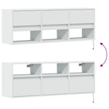 TV Wall Cabinet with LED Lights White 130x31x45 cm 852341