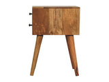 Solid Wood Mini Oak-ish Bedside, 2 Drawers, Brown B2743P402998