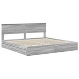 Storage Bed Grey Sonoma 200 x 200 cm Engineered Wood 3410768