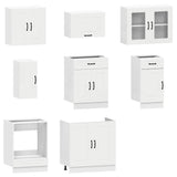 ZNTS 8 Piece Kitchen Cabinet Set Kalmar White Engineered Wood 3314821