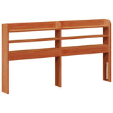 Bed Frame with Shelf 2 pcs Wax Brown Solid Pine Wood 3422762