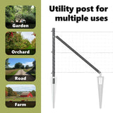 Ground Spike Fence Post 7 pcs Grey Powder-Coated Steel 42004252