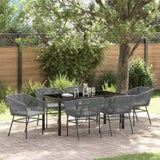 Garden Dining Set with Cushion 7 pcs Grey Powder-Coated Steel 3380936