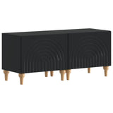 3 Piece LED TV Cabinet Black Engineered Wood 3416496