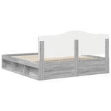 Bed Frame Grey Sonoma 180 x 200 cm Solid Pine Wood 3413277