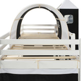 Children's Loft Bed Frame with Slide & Ladder Pinewood 97x208 cm 282709