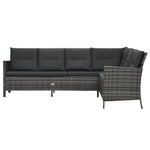 ZNTS 4 Piece Garden Lounge Set with Cushions Poly Rattan Grey 48146
