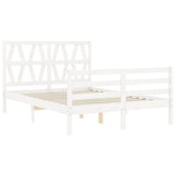 Bed Frame without Mattress White Small Double Solid Wood 3194347