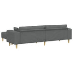 Fabric Sofa with Cushion 3 pcs Dark Grey 208 cm Fabric 3335163