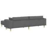 Fabric Sofa with Cushion 3 pcs Dark Grey 208 cm Fabric 3335163