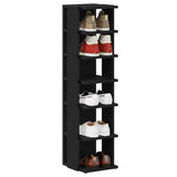 Shoe Cabinets 2 pcs Black Oak 25x27x102 cm Engineered Wood 862067