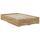 Bed Frame with Drawer Artisan Oak 120 x 200 cm Engineered Wood 3412399