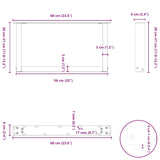 Coffee Table Legs U-Shaped 2 pcs White 60x cm Steel 4013141