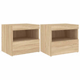 Bedside Cabinets with LED Lights 2 pcs Sonoma Oak 50x40x45 cm 836768