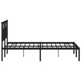 Metal Bed Frame without Mattress with Headboard Black 120x190cm 353436