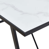Dining Table White 160x80x75 cm Tempered Glass 281553