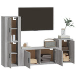 4 Piece TV Cabinet Set Grey Sonoma Engineered Wood 3188604