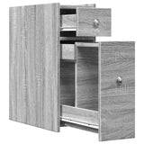 Narrow Bathroom Cupboard with Wheels Grey Sonoma Engineered Wood 855291
