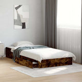Bed Frame with Drawers without Mattress Smoked Oak 90x190 cm Single 3280710