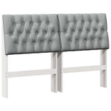 Upholstered Headboard Light Grey 140 cm Solid Pine Wood 879343