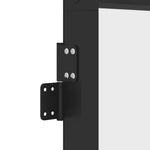 Interior Door Slim Black 83x201.5 cm Tempered Glass and Aluminium 155118
