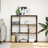 Room Divider Bookcase Smoked Oak 102x29x103.5 cm Engineered Wood 858052