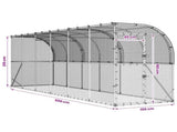 Against Wall Chicken Coop Silver 600 x 150 x 215 cm 3434722