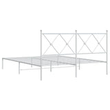 Metal Bed Frame without Mattress with Headboard White 150x200cm 376553