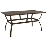 Garden Table Brown 140x80x72 cm Steel 312280