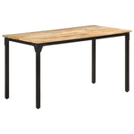 ZNTS Dining Table 140x70x76 cm Rough Mango Wood 321973