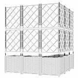 Garden Planter 5 pcs White 120 x 120 x 143 cm Plastic 42002911