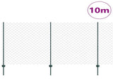 Chain Link Fence with Post 10 x 1.4 m PVC-Coated Steel 3336242
