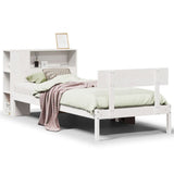 ZNTS Bookcase Bed without Mattress White 100x200 cm Solid Wood Pine 3321791