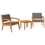 Bistro Set with Cushion 3 pcs Brown Polyester 4106470