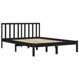 Bed Frame without Mattress Black Solid Wood Pine 200x200 cm 3105095