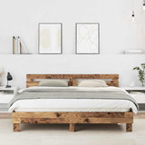 Bed Frame Old Wood 203 x 185 x 70 cm Engineered Wood 3385625