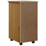 Rolling Cabinet with Drawers MOSS Honey Brown Solid Wood Pine 355903