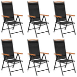 ZNTS Folding Garden Chairs 6 pcs Textilene Black 312187