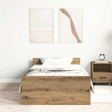 Bed Frame without Mattress Artisan Oak 75x190 cm Engineered Wood 862311