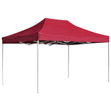 ZNTS Professional Folding Party Tent Aluminium 4.5x3 m Wine Red 45494