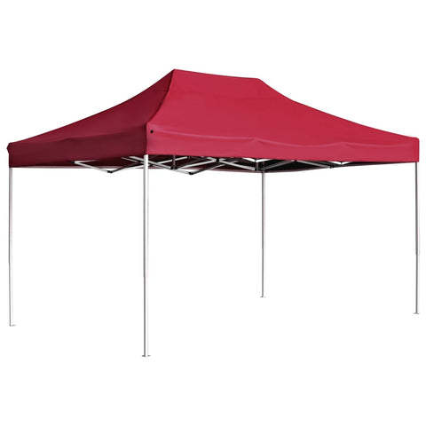 ZNTS Professional Folding Party Tent Aluminium 4.5x3 m Wine Red 45494