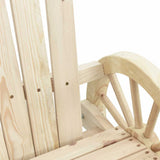 Garden Adirondack Chair Natural Wood Solid Fir Wood 2-Seater 365095