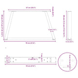 Coffee Table Legs V-Shape 2 pcs White 70x cm Steel 4012537